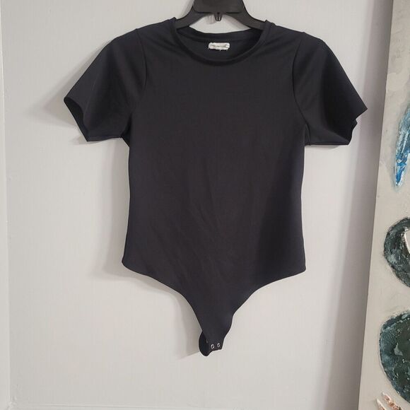 Good American Size 4/XL Short Sleeve Stretch Crew Neck Bodysuit - Picture 1 of 5